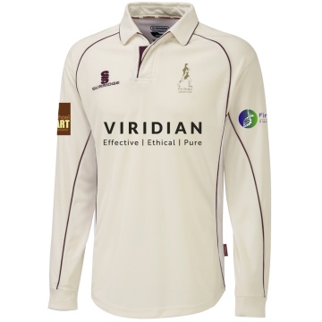 Pott Shrigley CC - Premier Long Sleeve Maroon Trim Shirt