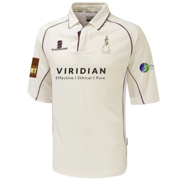 Pott Shrigley CC - Premier 3/4 Sleeve Maroon Trim Shirt