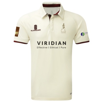 Pott Shrigley CC - Ergo Short Sleeve Maroon Trim Shirt